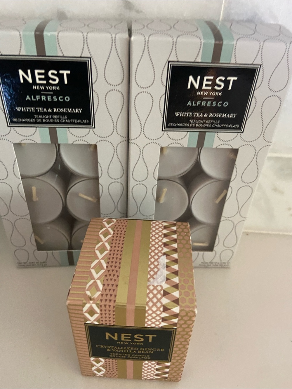 NEST Fragrances White Tea & Rosemary Tea Light Candles - Set of 2 (White)